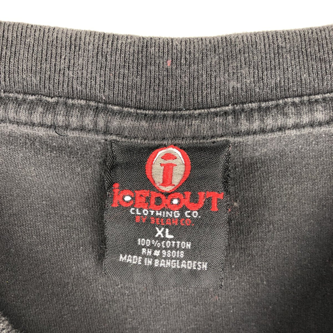 Icedout Clothing Wrap T-Shirt, Men's XL equivalent cotton black type Vintage Second Hand