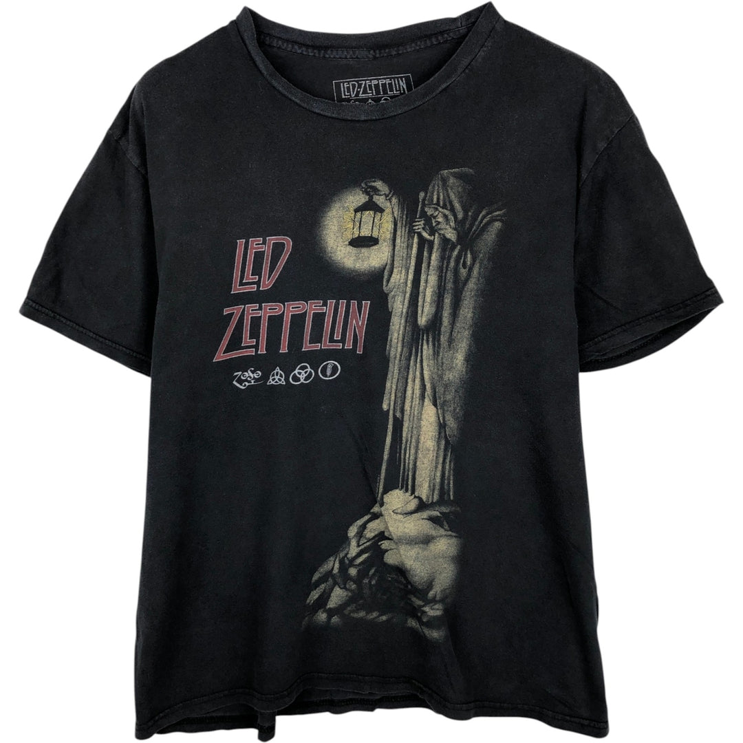 LED ZEPPELIN Led Zeppelin Band T-shirt Band T Men's L size cotton black type Vintage Second Hand
