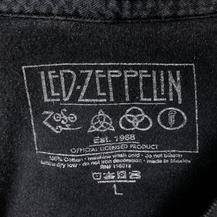 LED ZEPPELIN Led Zeppelin Band T-shirt Band T Men's L size cotton black type Vintage Second Hand