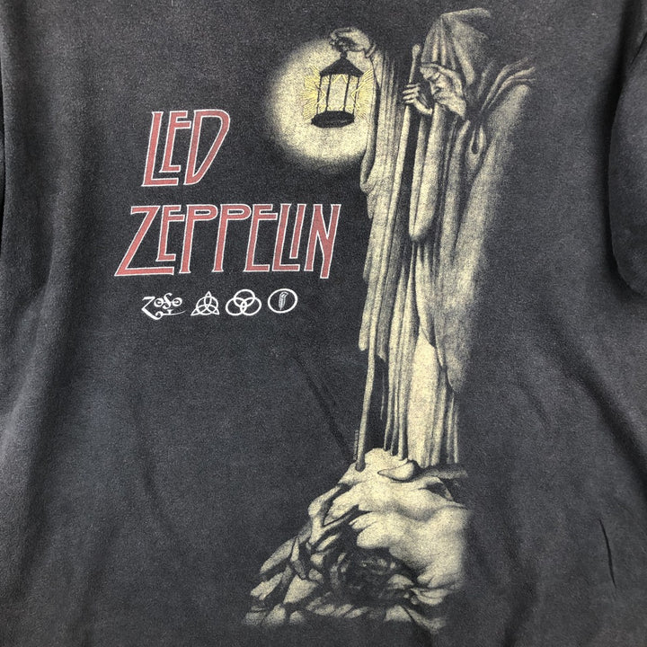 LED ZEPPELIN Led Zeppelin Band T-shirt Band T Men's L size cotton black type Vintage Second Hand