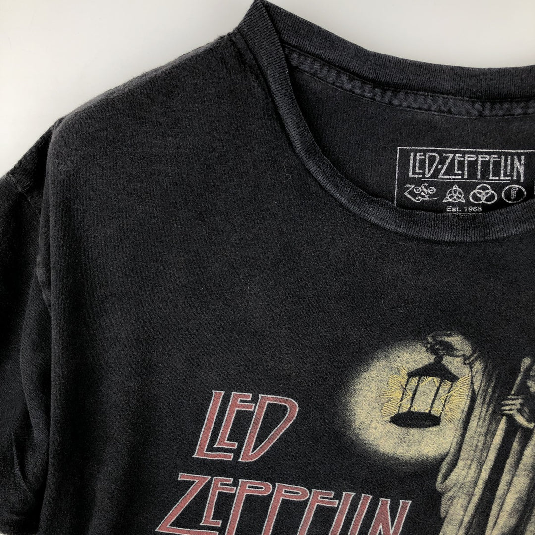 LED ZEPPELIN Led Zeppelin Band T-shirt Band T Men's L size cotton black type Vintage Second Hand