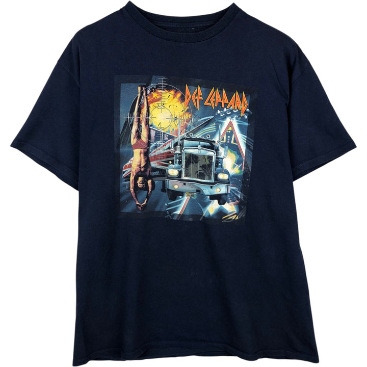 DEF LEPPARD Def Leppard Band T-shirt Band T Men's XL size unclear navy blue type Vintage Second Hand