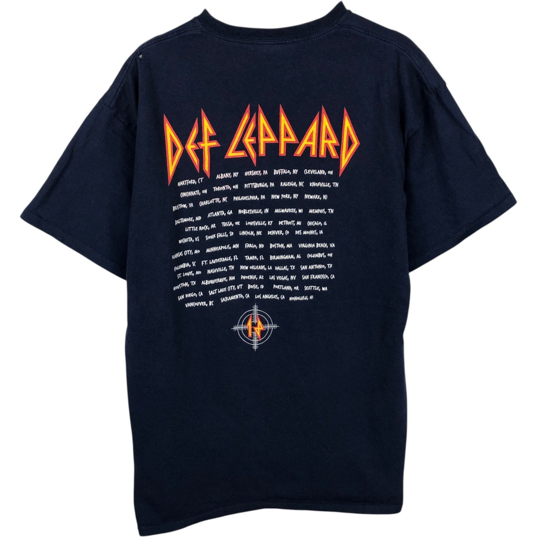 DEF LEPPARD Def Leppard Band T-shirt Band T Men's XL size unclear navy blue type Vintage Second Hand