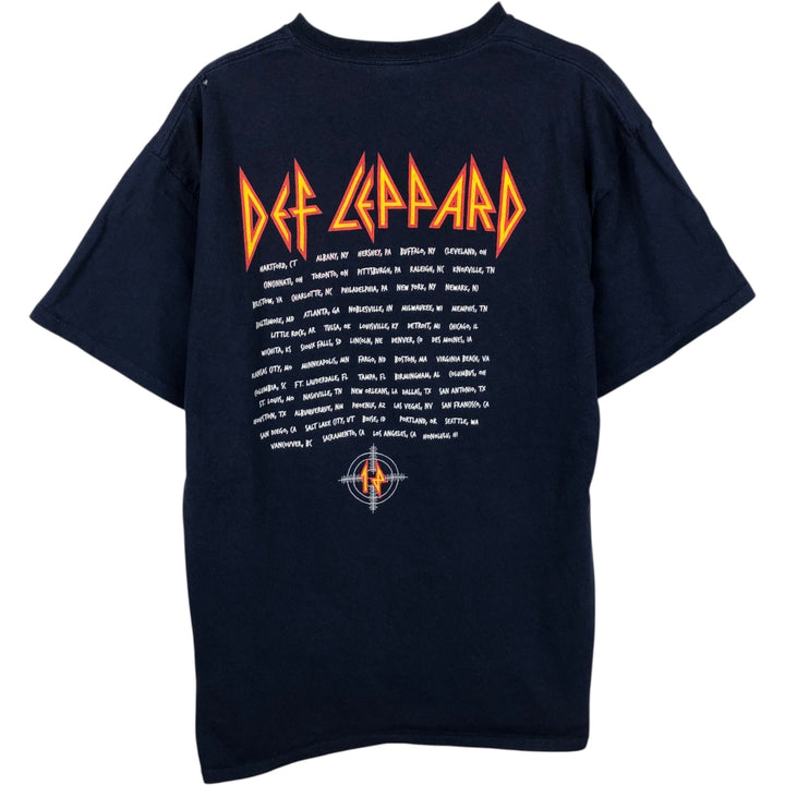 DEF LEPPARD Def Leppard Band T-shirt Band T Men's XL size unclear navy blue type Vintage Second Hand