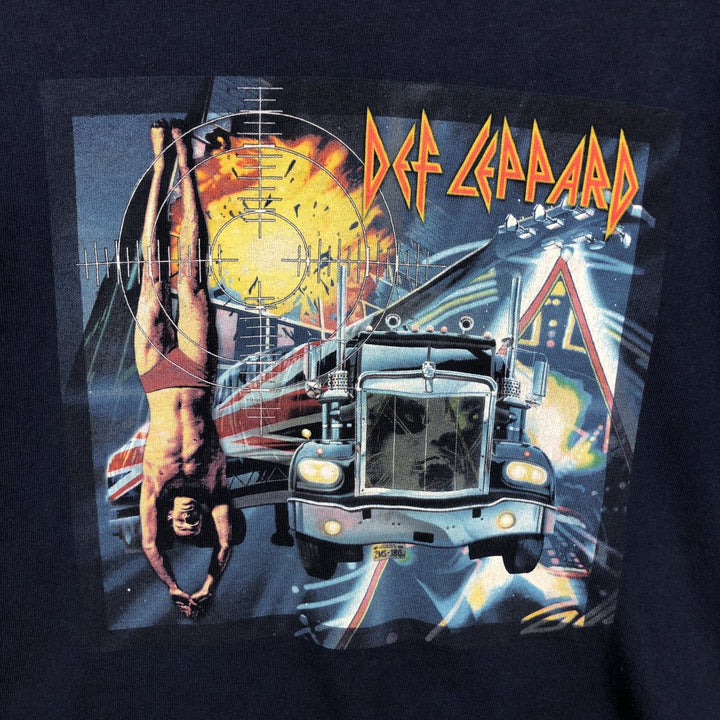 DEF LEPPARD Def Leppard Band T-shirt Band T Men's XL size unclear navy blue type Vintage Second Hand