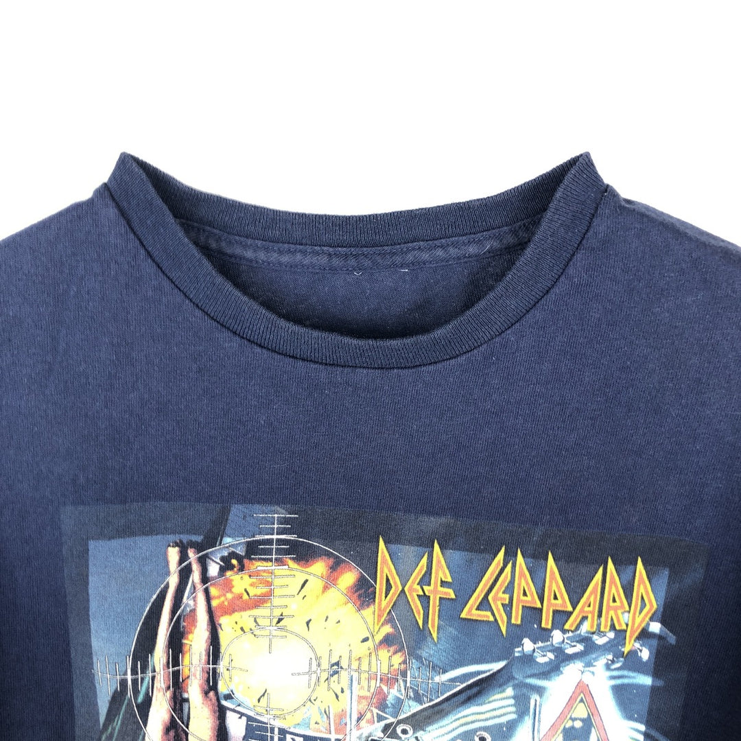 DEF LEPPARD Def Leppard Band T-shirt Band T Men's XL size unclear navy blue type Vintage Second Hand