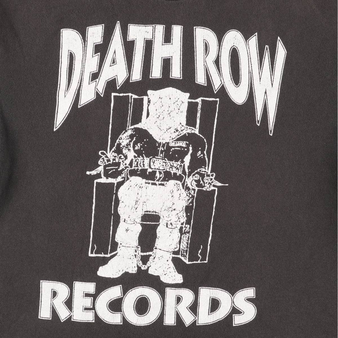 DEATH ROW RECORDS Rap T-shirt, Men's Size L cotton black type Vintage Second Hand