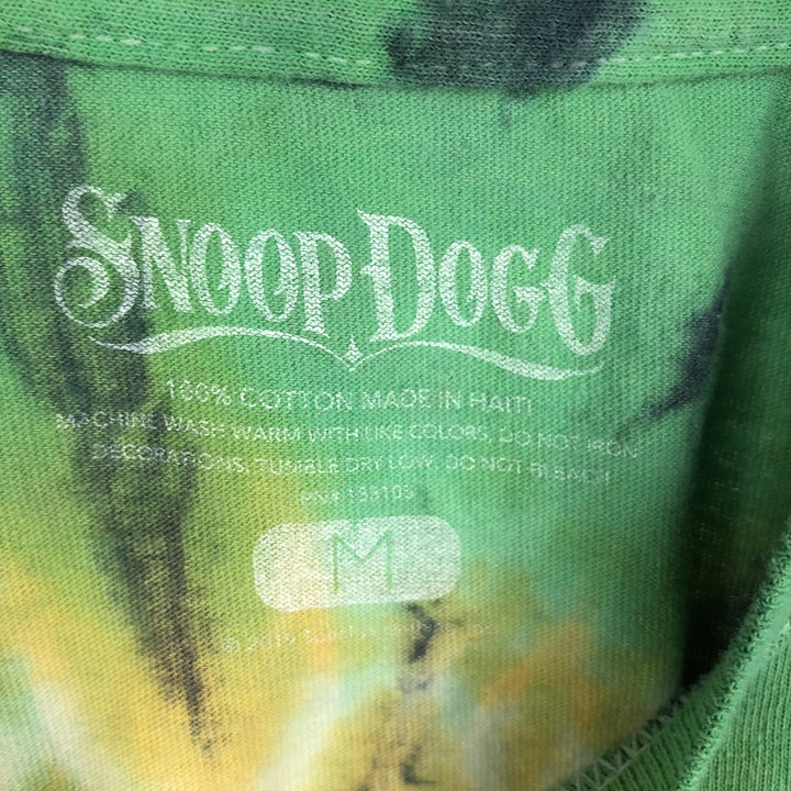 SNOOP DOGG Snoop Dog Tie-dye Pattern Rap T-shirt Men's M size cotton green type Vintage Second Hand