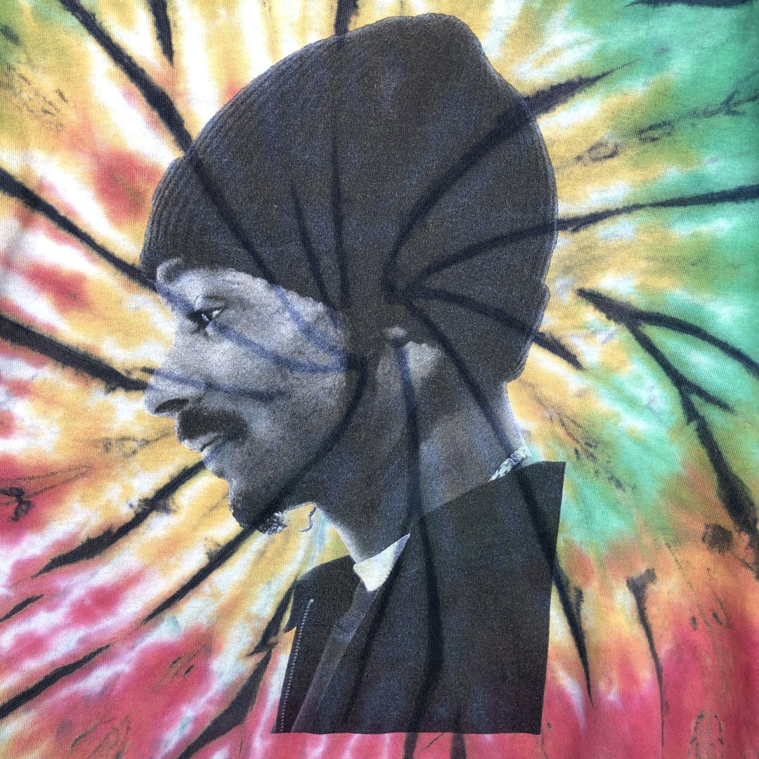 SNOOP DOGG Snoop Dog Tie-dye Pattern Rap T-shirt Men's M size cotton green type Vintage Second Hand