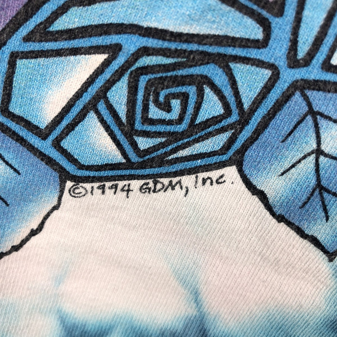 90'S Liquid Blue Grateful Dead Tie-Dye Pattern Band T-Shirt, Men's Size L (Equivalent), Vintage cotton Blue type light blue Vintage Second Hand