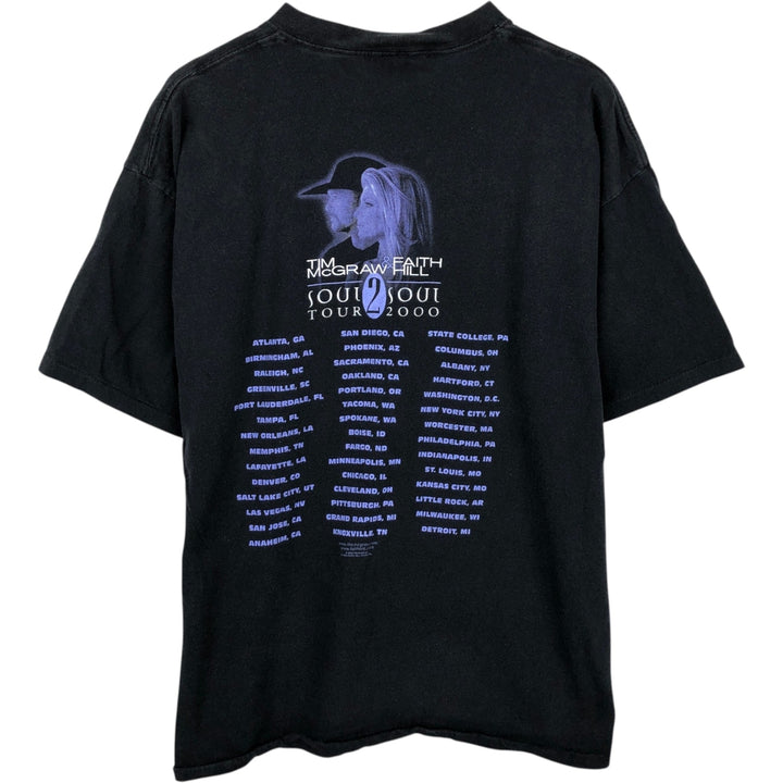 All Sport Events Tim McGraw Faith Hill Band T-Shirt, Made in USA, Men's XL equivalent. cotton black type Vintage Second Hand