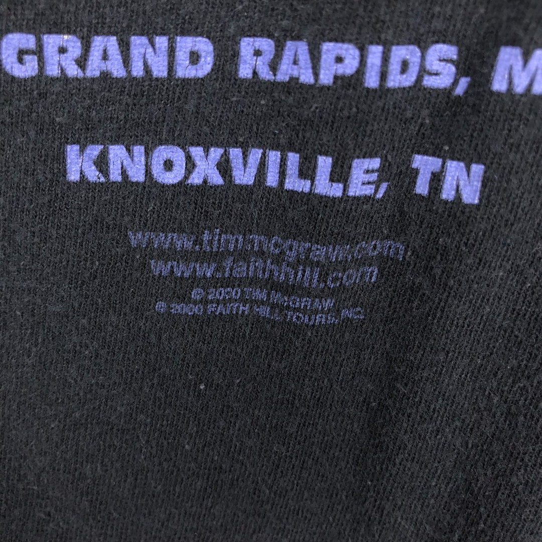 All Sport Events Tim McGraw Faith Hill Band T-Shirt, Made in USA, Men's XL equivalent. cotton black type Vintage Second Hand