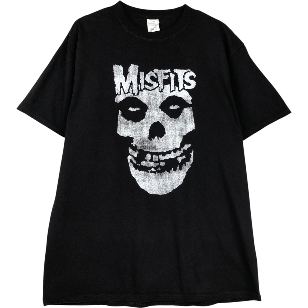 MISFITS Skull Pattern Band T-shirt, Men's L size cotton black type Vintage Second Hand