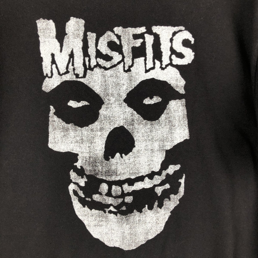 MISFITS Skull Pattern Band T-shirt, Men's L size cotton black type Vintage Second Hand