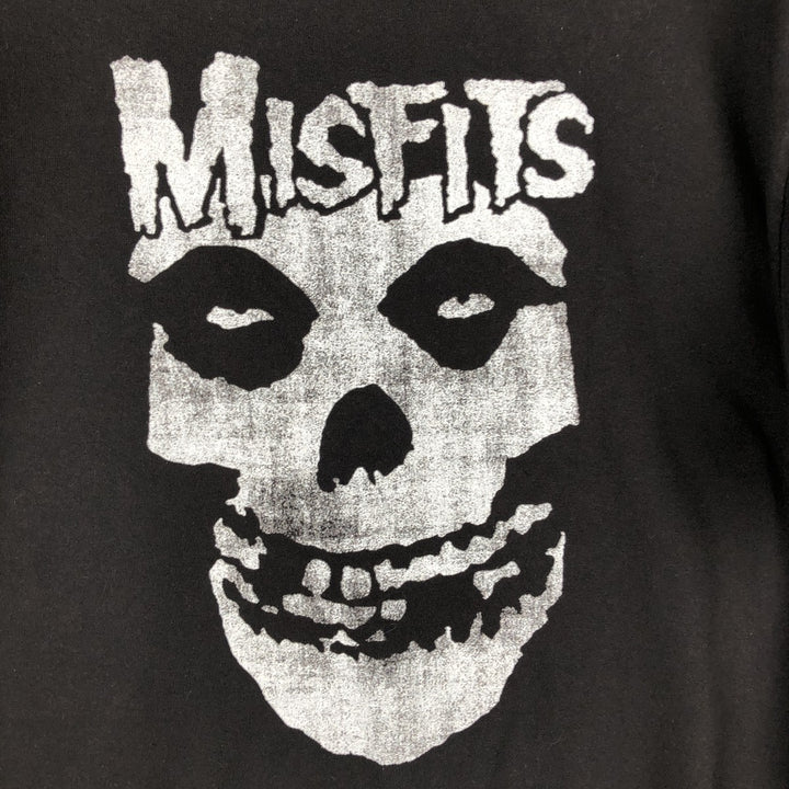 MISFITS Skull Pattern Band T-shirt, Men's L size cotton black type Vintage Second Hand