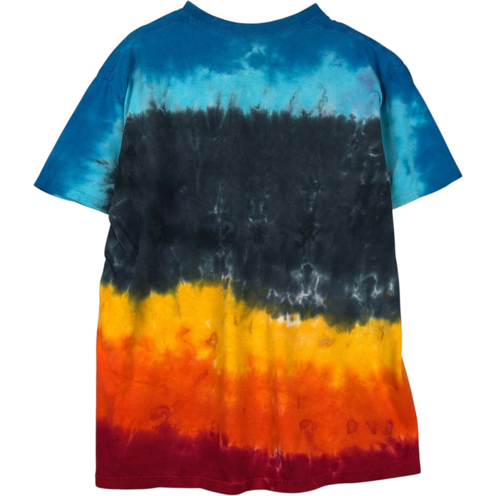 LED ZEPPELIN Tie-dye Pattern Band T-shirt (Men's Size L) cotton blue type Vintage Second Hand
