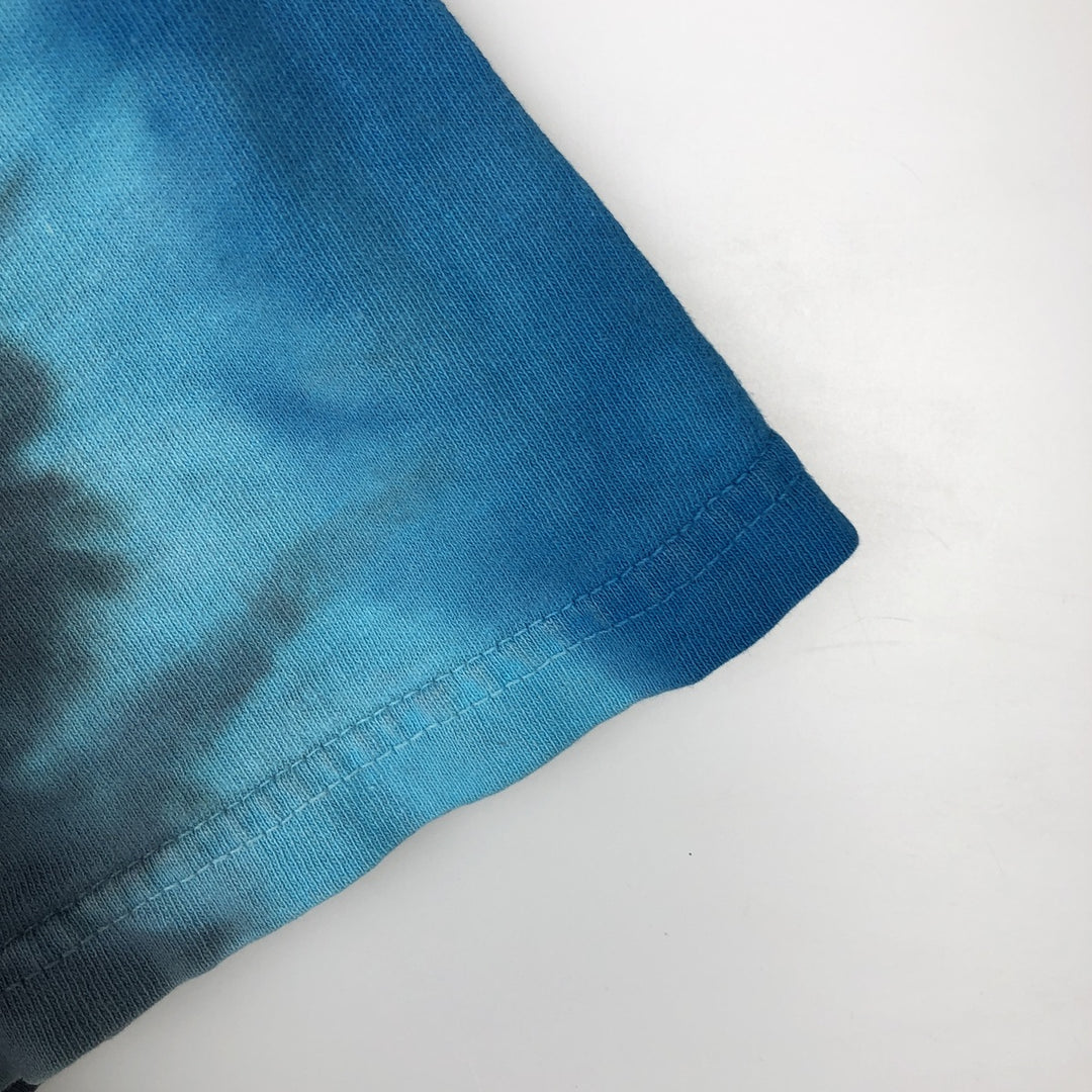 LED ZEPPELIN Tie-dye Pattern Band T-shirt (Men's Size L) cotton blue type Vintage Second Hand