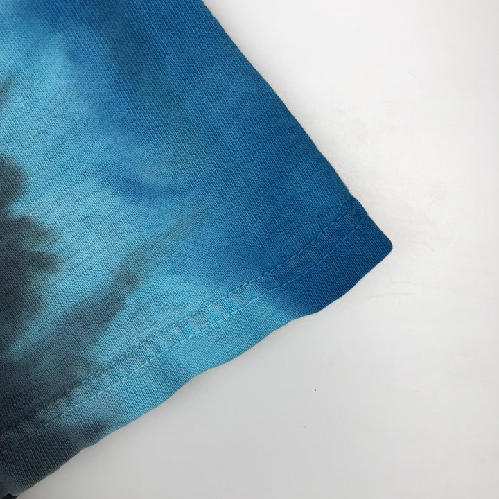 LED ZEPPELIN Tie-dye Pattern Band T-shirt (Men's Size L) cotton blue type Vintage Second Hand
