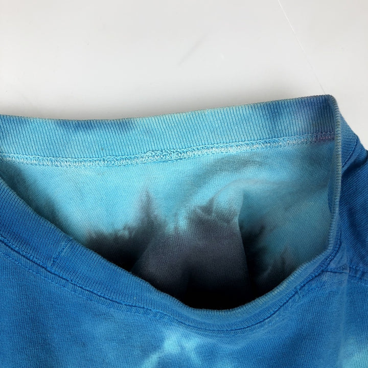 LED ZEPPELIN Tie-dye Pattern Band T-shirt (Men's Size L) cotton blue type Vintage Second Hand