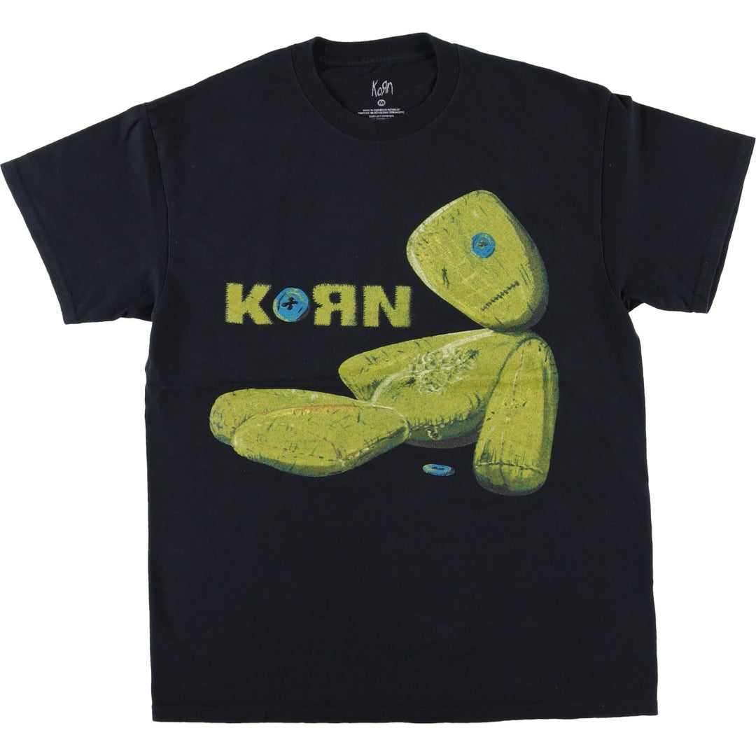 KORN band T-shirt, band T, men's size M cotton black type Vintage Second Hand