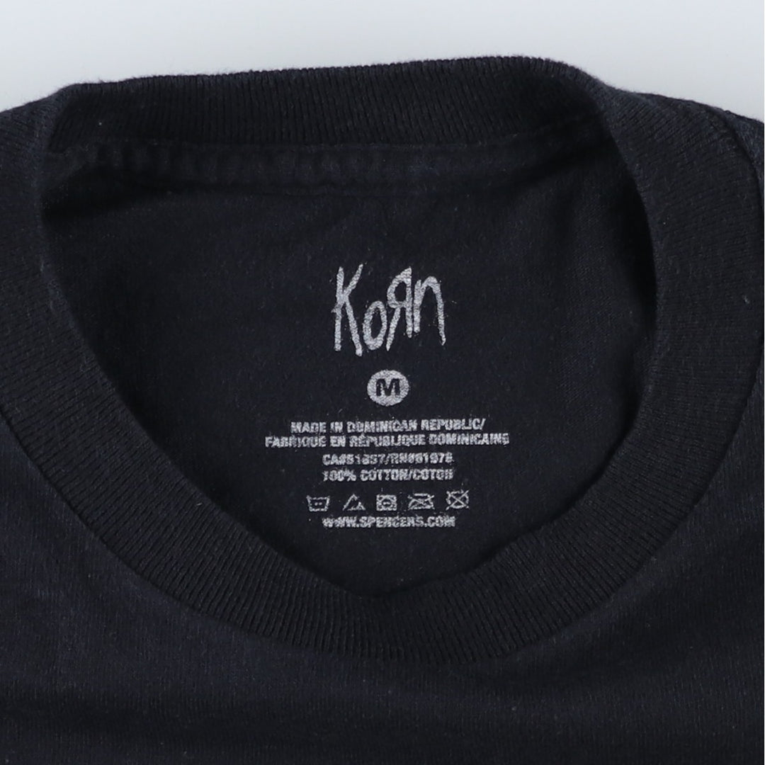 KORN band T-shirt, band T, men's size M cotton black type Vintage Second Hand