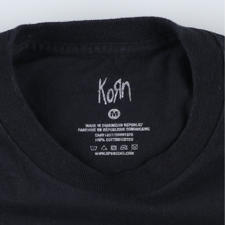 KORN band T-shirt, band T, men's size M cotton black type Vintage Second Hand