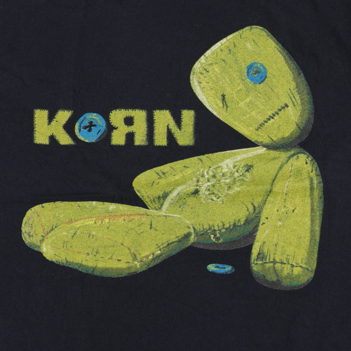 KORN band T-shirt, band T, men's size M cotton black type Vintage Second Hand