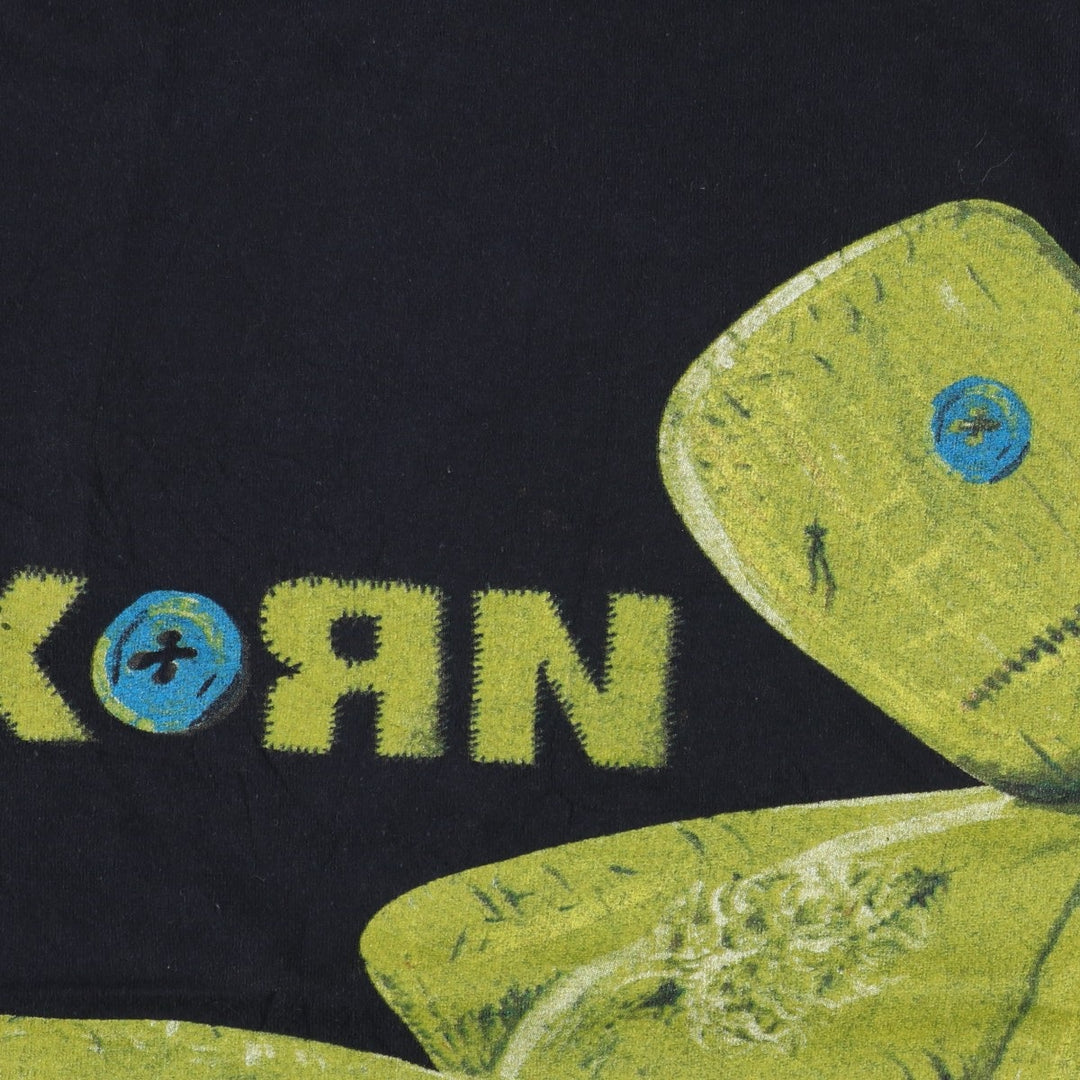 KORN band T-shirt, band T, men's size M cotton black type Vintage Second Hand