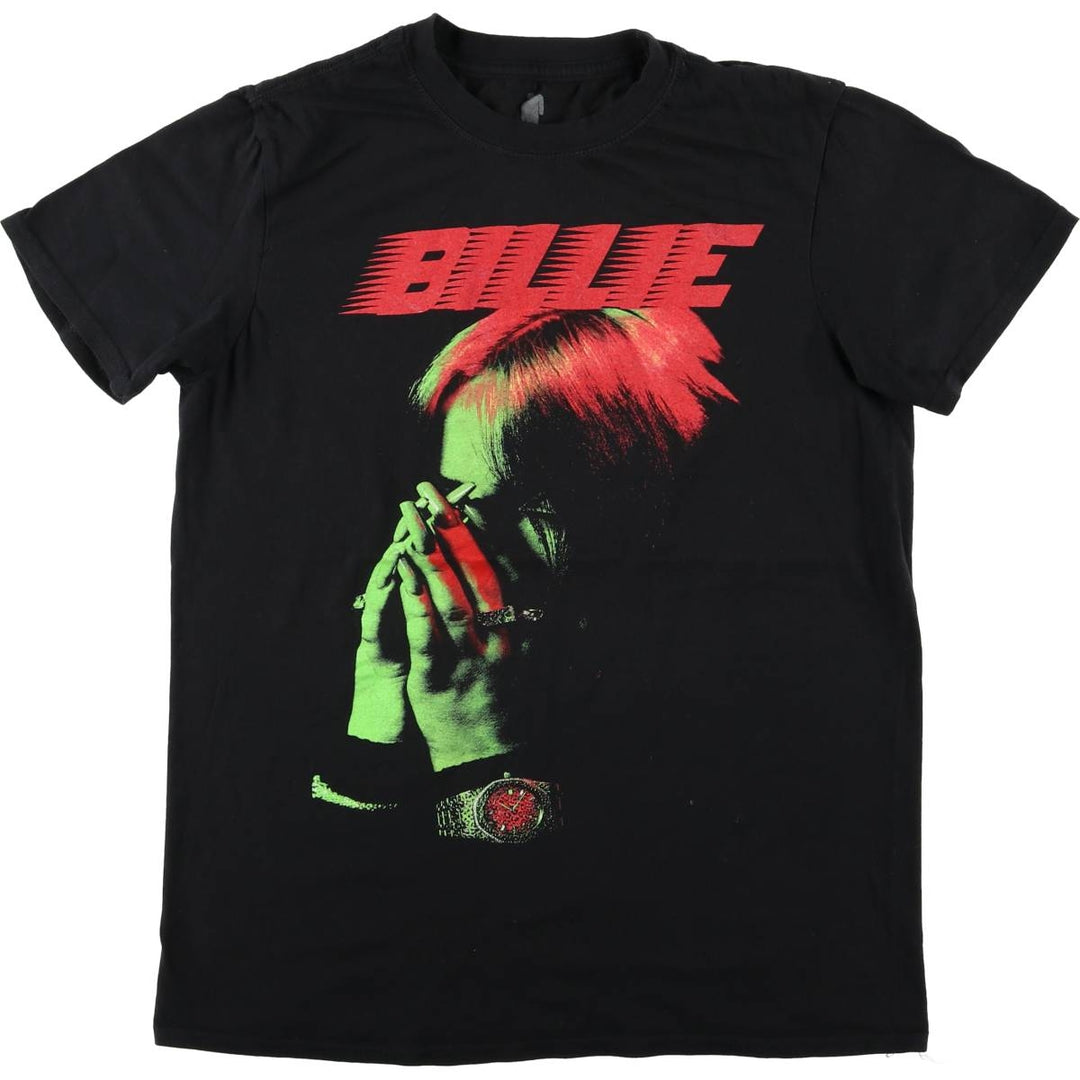 Billie Eilish band t-shirt, made in the UK, men's size M. cotton black type Vintage Second Hand
