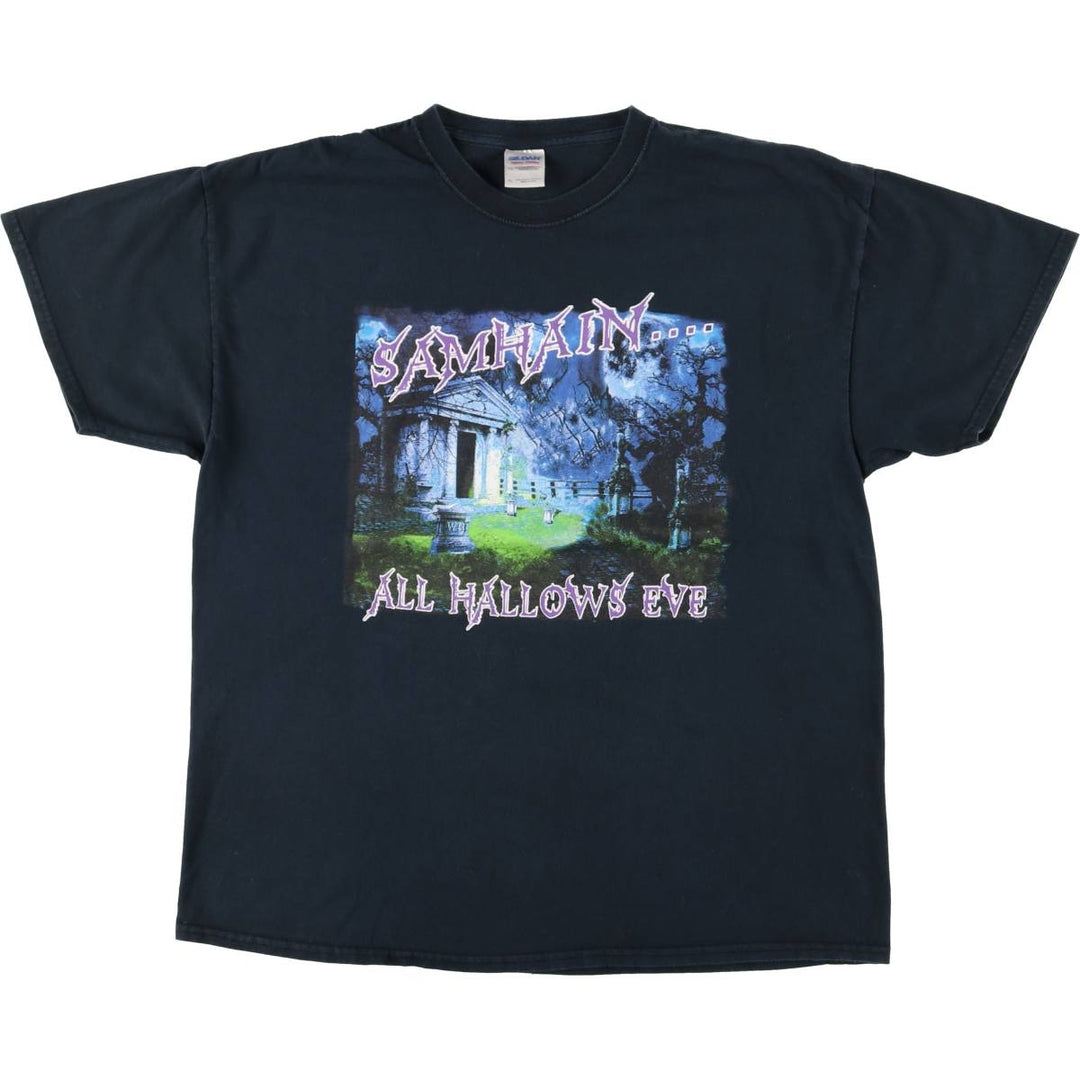 Gildan Samhain Band T-shirt, Men's XL equivalent. cotton black type Vintage Second Hand