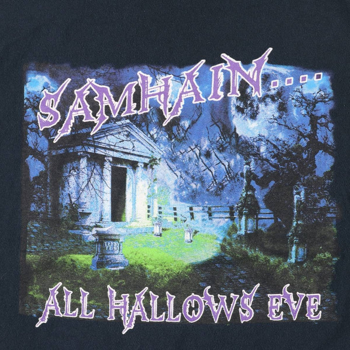 Gildan Samhain Band T-shirt, Men's XL equivalent. cotton black type Vintage Second Hand