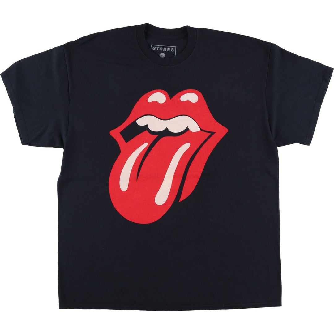 The Rolling Stones Band T-shirt, Men's XL cotton black type Vintage Second Hand