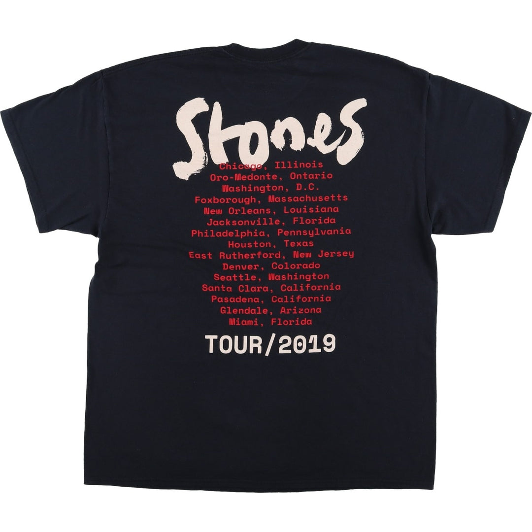 The Rolling Stones Band T-shirt, Men's XL cotton black type Vintage Second Hand
