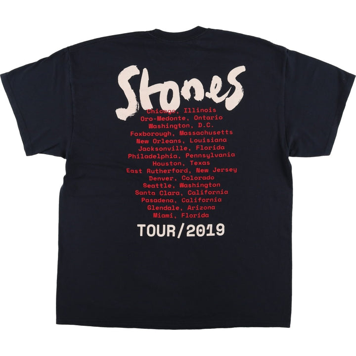 The Rolling Stones Band T-shirt, Men's XL cotton black type Vintage Second Hand