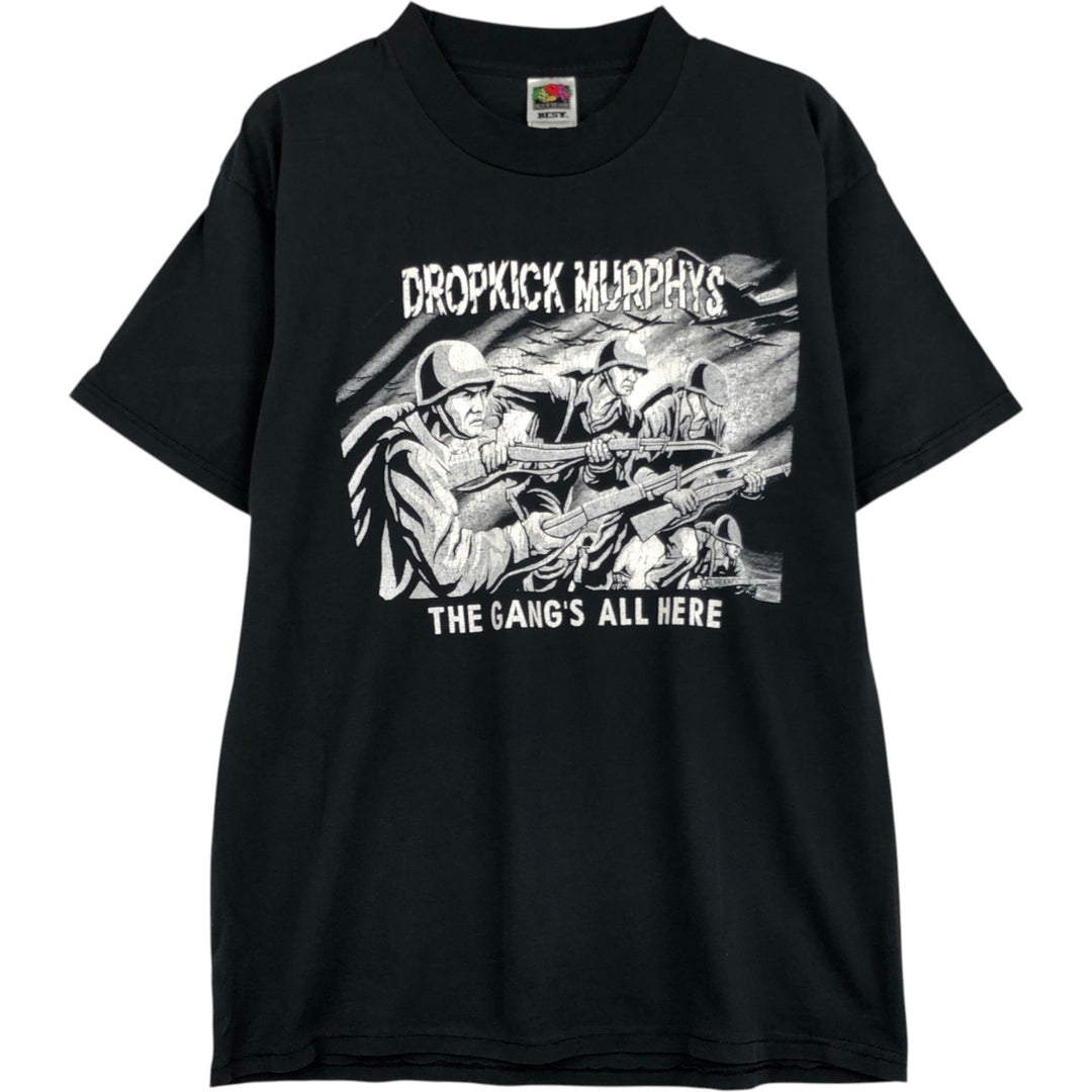 FRUIT OF THE LOOM DROPKICK MURPHYS Band T-shirt (Men's size L equivalent) cotton black type Vintage Second Hand