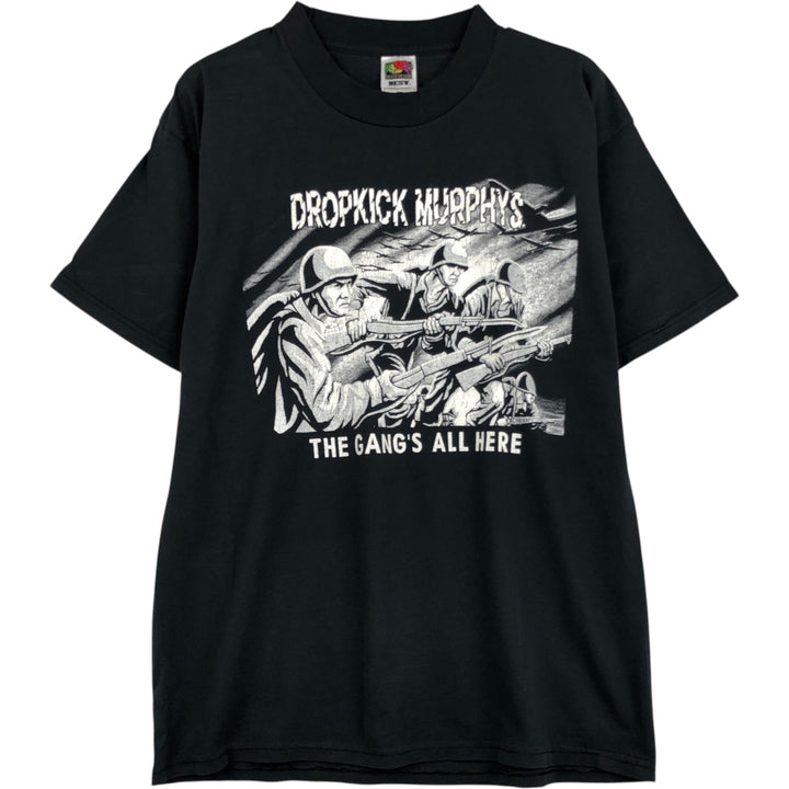 FRUIT OF THE LOOM DROPKICK MURPHYS Band T-shirt (Men's size L equivalent) cotton black type Vintage Second Hand