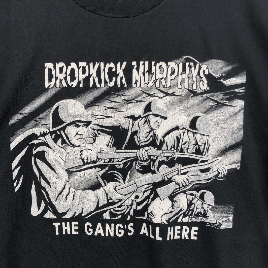 FRUIT OF THE LOOM DROPKICK MURPHYS Band T-shirt (Men's size L equivalent) cotton black type Vintage Second Hand