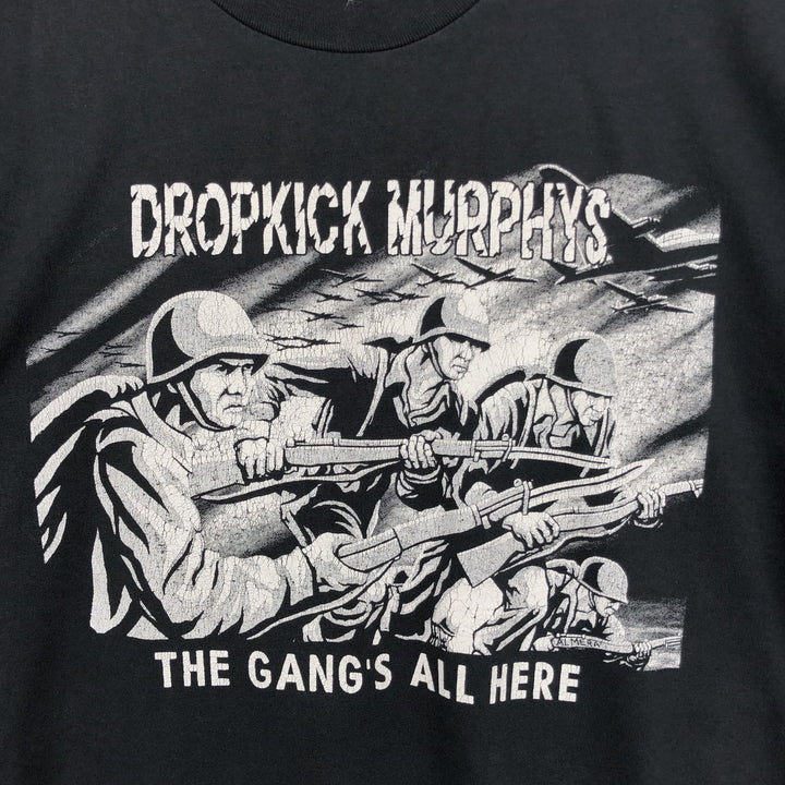 FRUIT OF THE LOOM DROPKICK MURPHYS Band T-shirt (Men's size L equivalent) cotton black type Vintage Second Hand