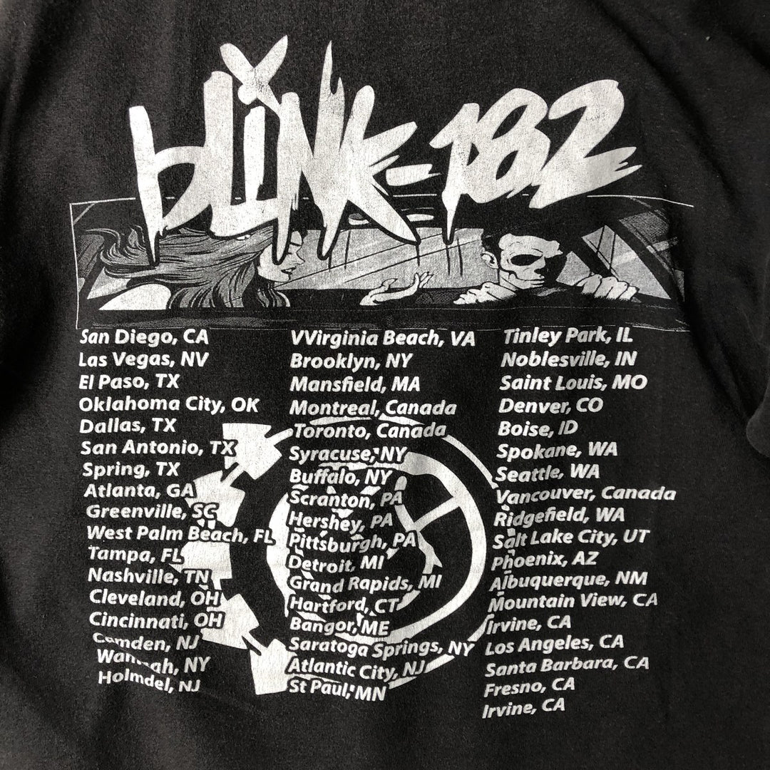 BLINK-182 Band T-Shirt, Men's Size L unclear Charcoal Vintage Second Hand