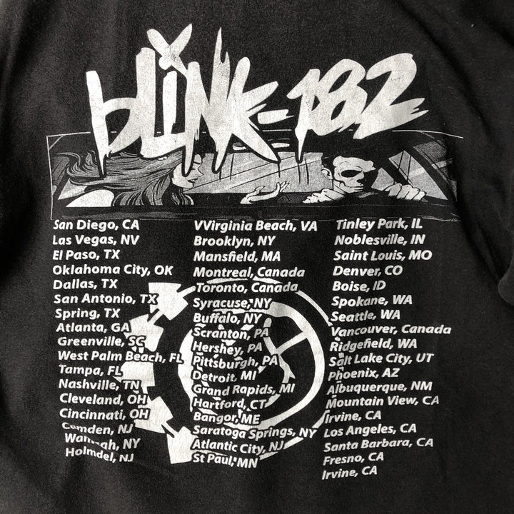 BLINK-182 Band T-Shirt, Men's Size L unclear Charcoal Vintage Second Hand