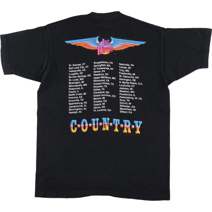90'S Fruit of the Loom Joe Diffie Band T-Shirt, Made in USA, Men's XL equivalent, Vintage cotton black type Vintage Second Hand