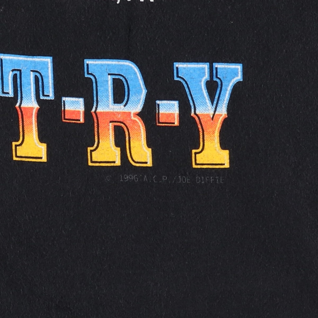 90'S Fruit of the Loom Joe Diffie Band T-Shirt, Made in USA, Men's XL equivalent, Vintage cotton black type Vintage Second Hand