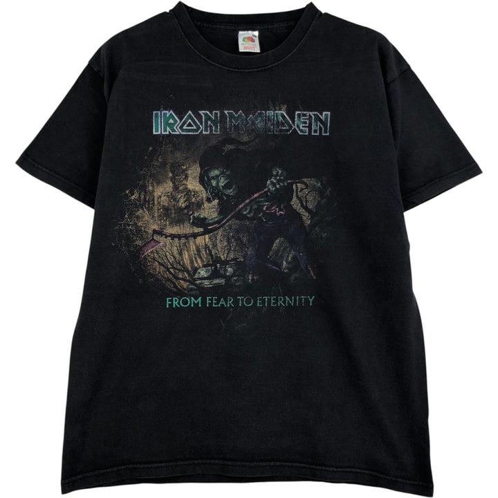 Fruit of the Loom Heavy Cotton Iron Maiden Band T-Shirt (Men's Size L) cotton black type Vintage Second Hand