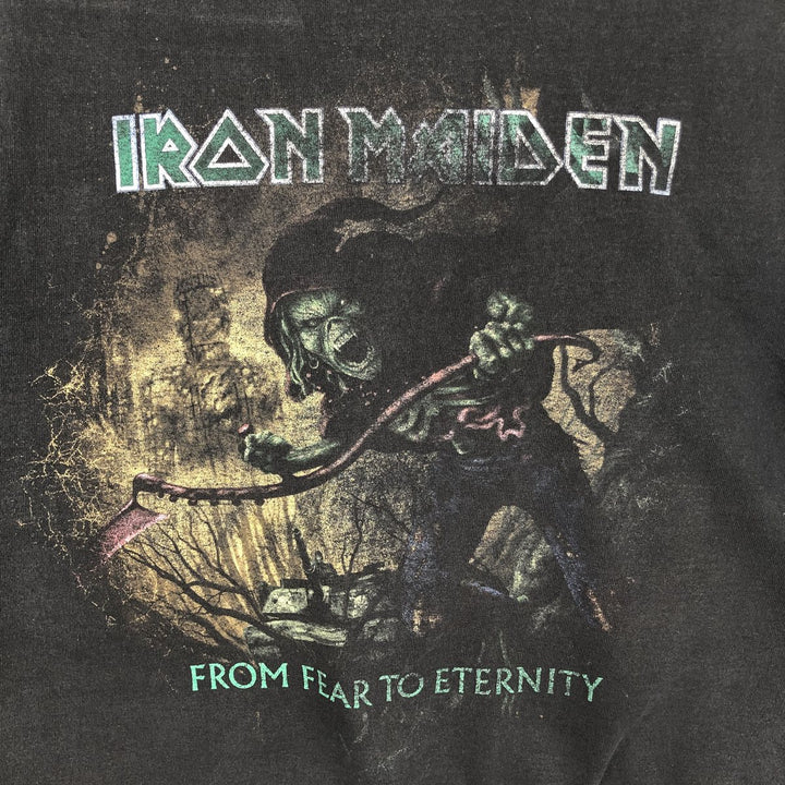 Fruit of the Loom Heavy Cotton Iron Maiden Band T-Shirt (Men's Size L) cotton black type Vintage Second Hand