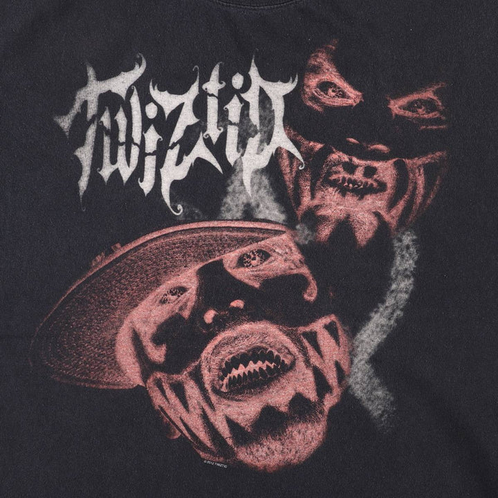 Anvil TWIZTID Wrap T-Shirt (Men's Size L) unclear black type Vintage Second Hand