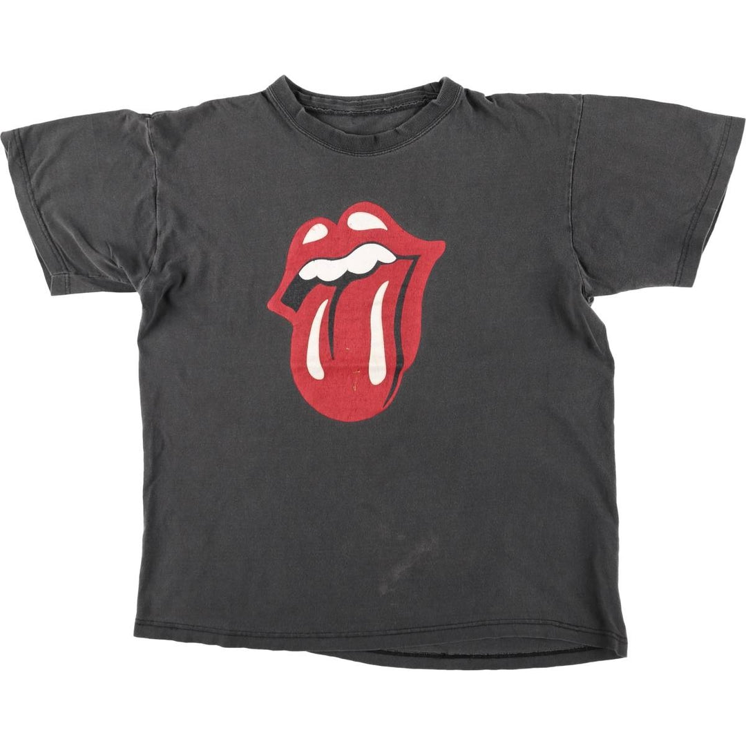 The Rolling Stones Band T-shirt, Men's M size unclear black type Vintage Second Hand