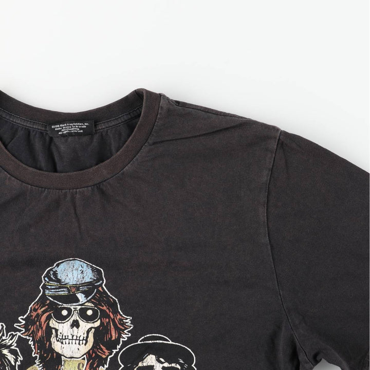 GUNS N' ROSES Skull Pattern Band T-shirt, Band Tee, Men's L size cotton black type Vintage Second Hand