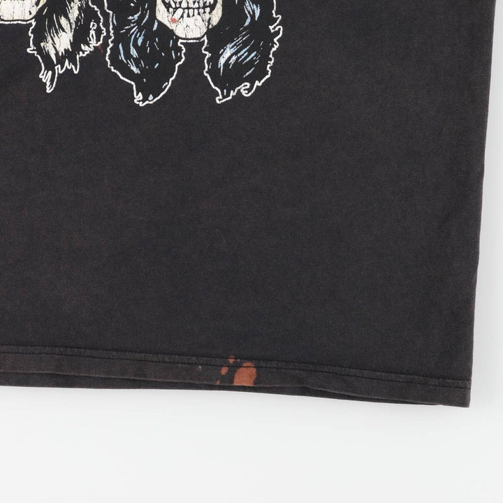 GUNS N' ROSES Skull Pattern Band T-shirt, Band Tee, Men's L size cotton black type Vintage Second Hand