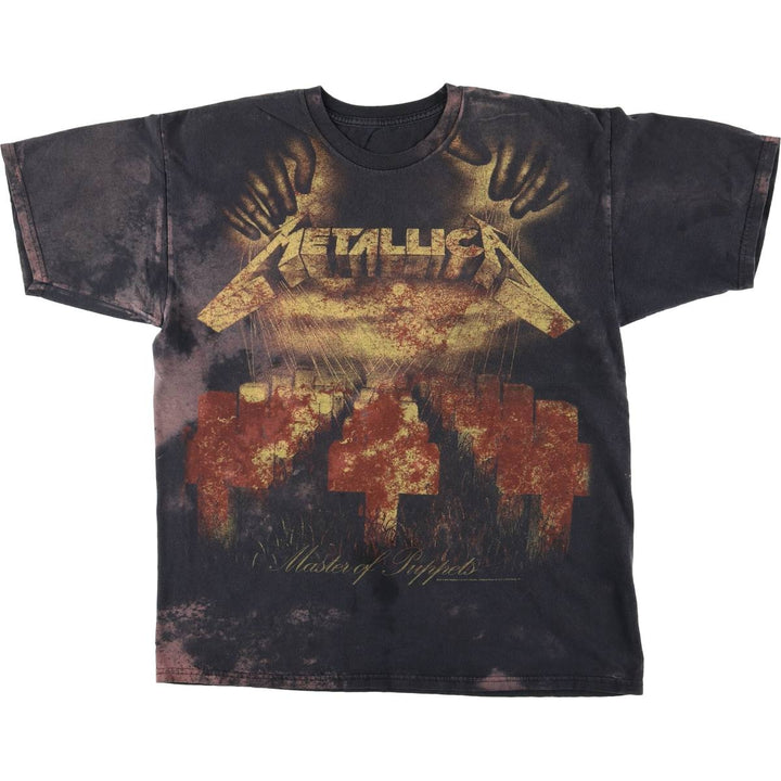 METALLICA Large Print Band T-Shirt (Men's Size L) unclear black type Vintage Second Hand