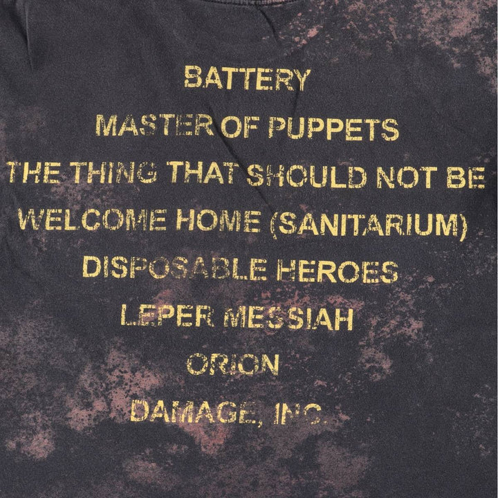 METALLICA Large Print Band T-Shirt (Men's Size L) unclear black type Vintage Second Hand